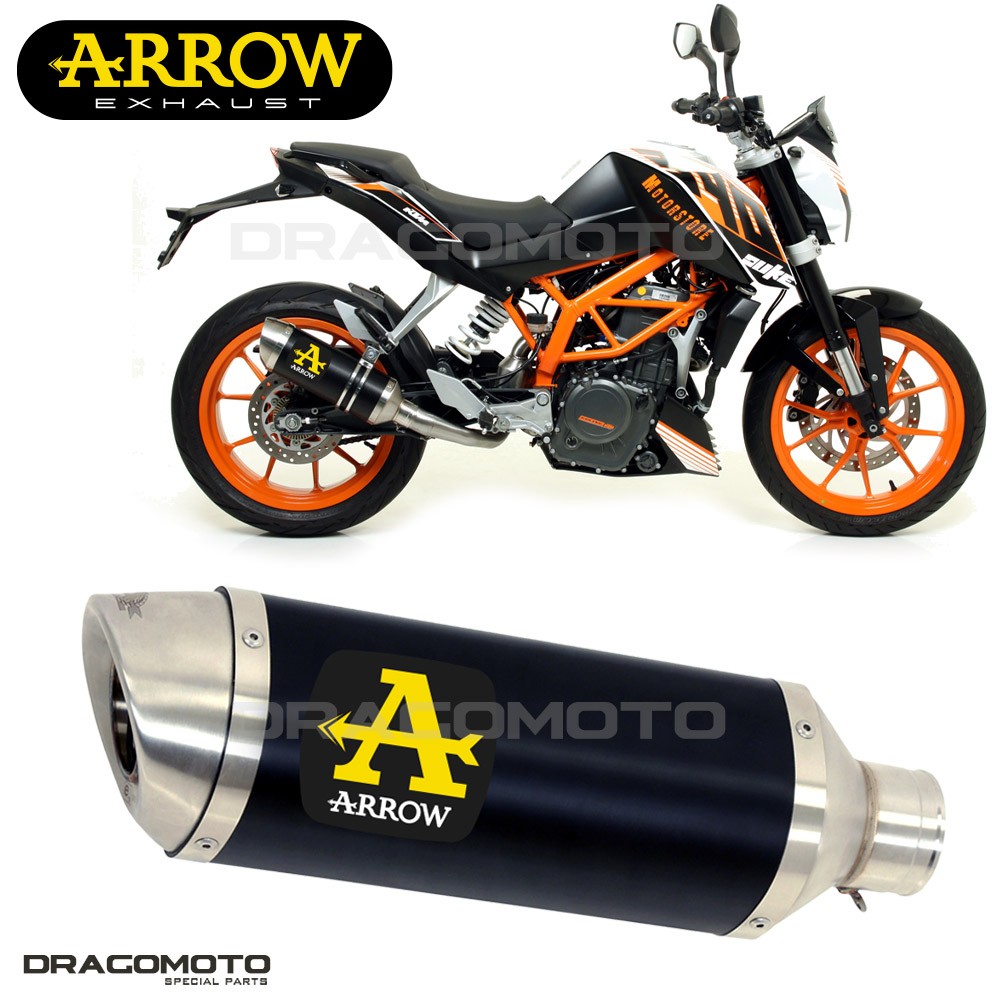 Remplacer l'échappement lourd d'origine par le silencieux ARROW THUNDER noir pour KTM 390 DUKE