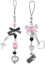 1-4PCS Cute Phone Charms Aesthetic Y2K Cell Strap 2 Bows