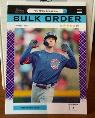 2026 Topps Flagship Pete Crow-Armstrong Bulk Order #BO-1 Purple /75