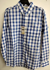 Wrangler Riata Long Sleeve Plaid Shirt, 112365846, Light Weight, Royal Plaid