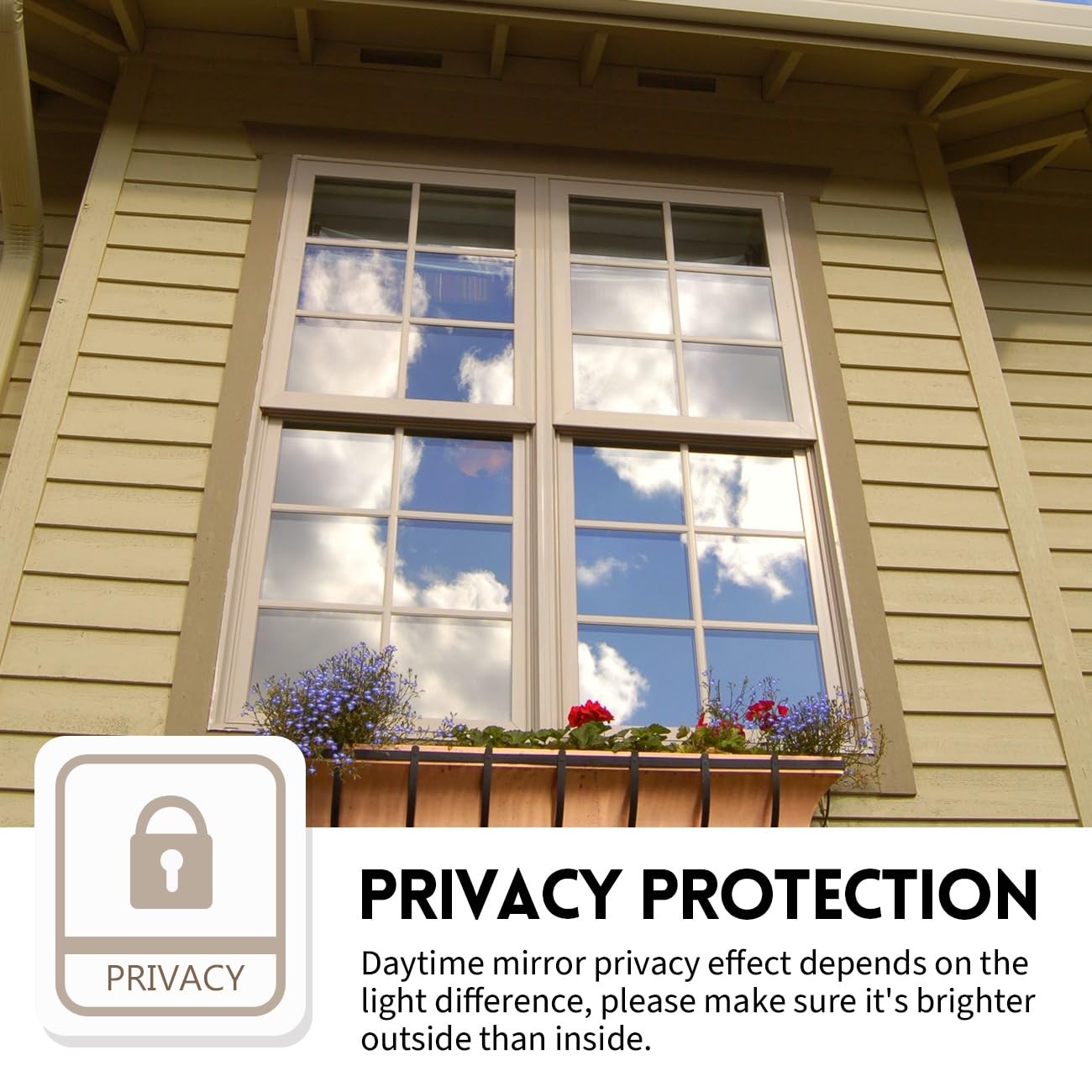 Kespen Window Privacy Film One Way Daytime Privacy Static Cling Sun Blocking Ant