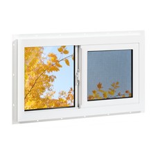 Vinyl Basement Window, 24" X 16" Bathroom Sliding Window with Double Pane Insula