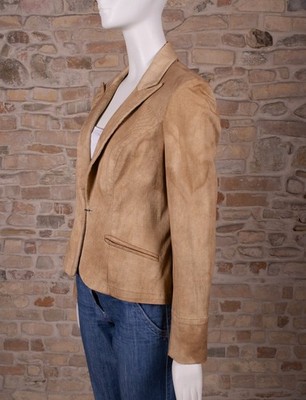 Damen Blazer Jacke BENCIVENGA Couture Gr. 42 IT Camel 100% Baumwolle Made Italy