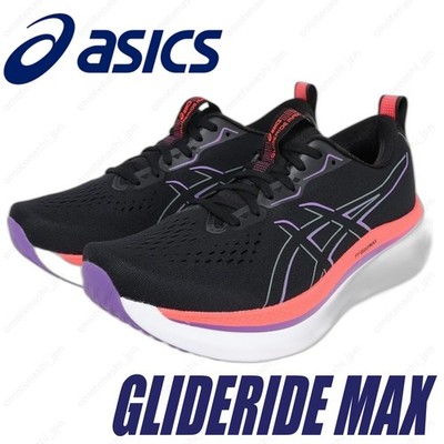ASICS Men's Running Shoes GLIDERIDE MAX 1011B891-002 Black/Flash Red