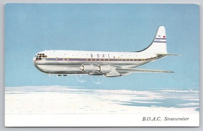 BOAC Boeing 377 Stratocruiser Airliner In Flight [Aviation Art]