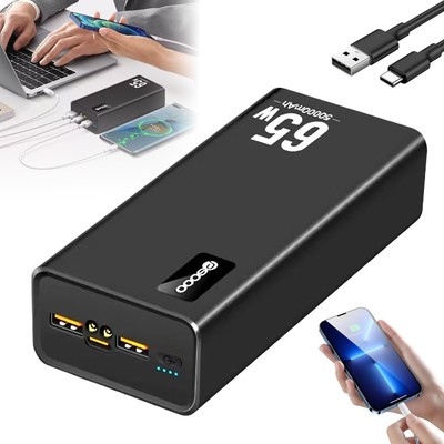 50000mAh Powerbank 65W Schnellladegerät USB-C + 2 USB-A für Handy Laptop tragbar