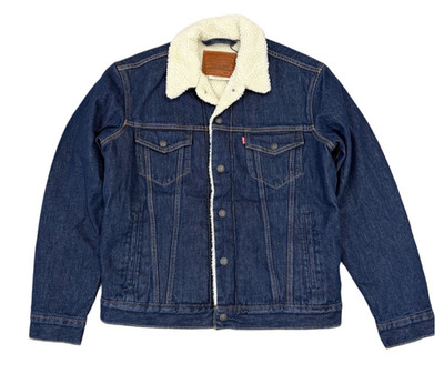 Levi's Mens Premium Type III Sherpa Trucker Jacket Rockridge Blue 163650084