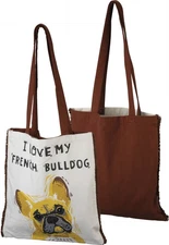 Primitives By Kathy Market Shopping Tote - I Love My French Bulldog