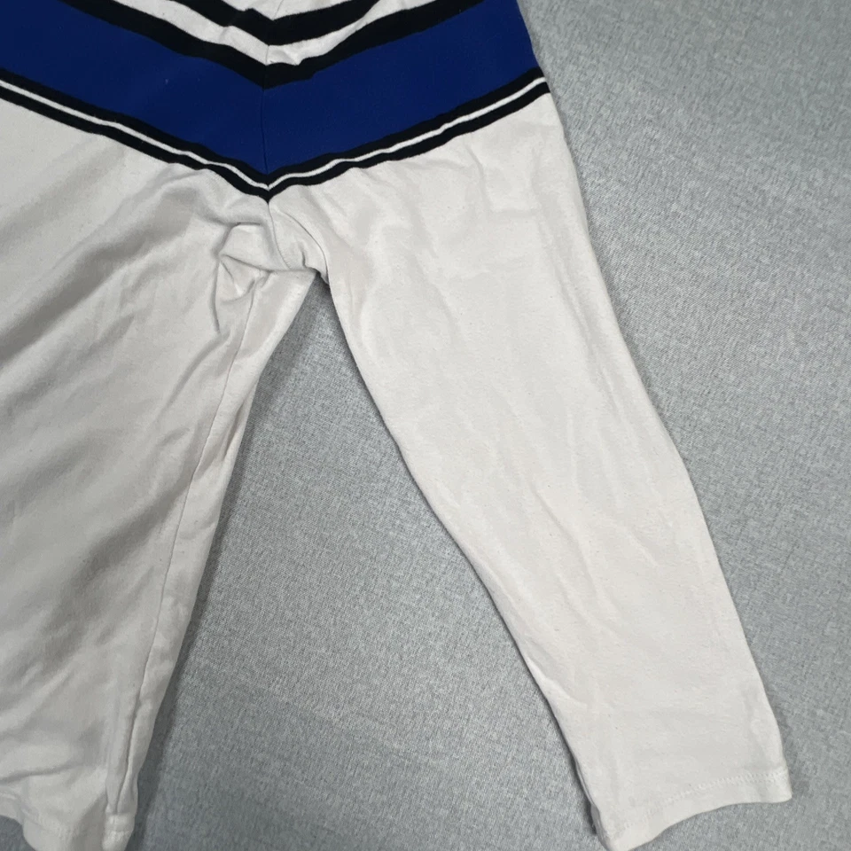 Camisa CHAPS Para Hombre XL Manga Larga Cuello Redondo Blanca Azul Negra Rayas 100% Algodón Foto 4 de 4