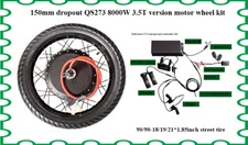 QS 150 3.5T 8kW 18/19/21*1.85in motor wheel+Sabvoton 150A waterproof controller.