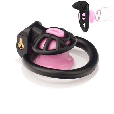 New Positive/negative Plug Chastity Cage Lock with 4 Rings Sissy Inverted Plug