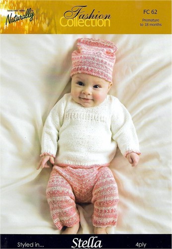 Naturally Knitting Pattern Baby Cute Top, Pants & Hat No 62 - Picture 2 of 3