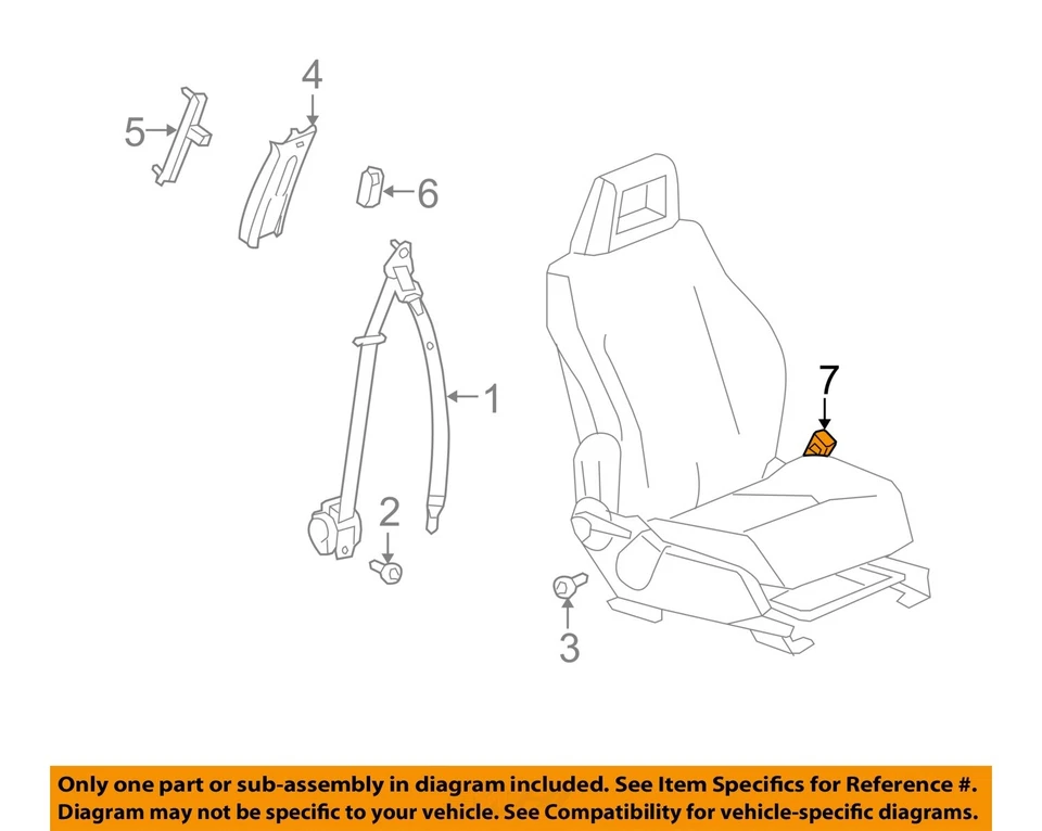 Used Front Right Seat Belt Front fits: 2016 Jeep Compass bucket seat passenger b Foto 3 de 4