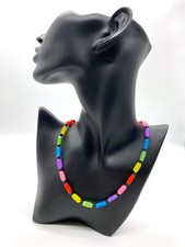 Halskette HANDMADE Resin Glas Perlen Collier Modeschmuck 325d-1744