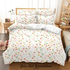 3D Fresh Floral Leaf Pattern Quilt Cover Set Duvet Cover Bedding Pillowcases