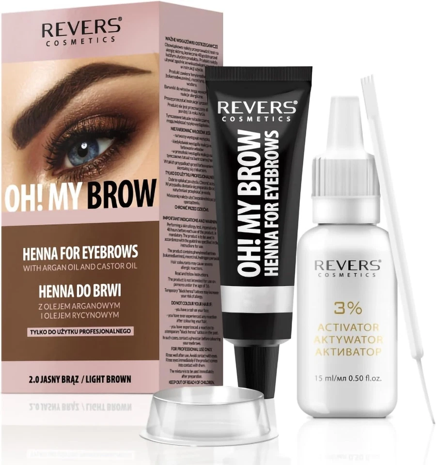 Henna Eyebrow Eyelash Tint Lasting Brow Dye Paint Cream Brown Black Full Kit Set - Image 3 of 4