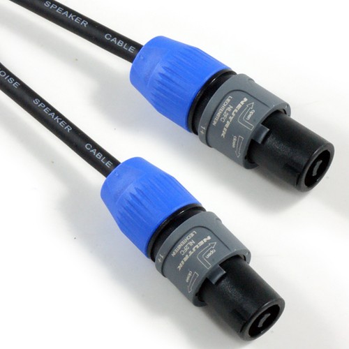 10m Neutrik 2 Pole 1.5mm² Speakon Cable NL2FC to Male Plug Pro Speaker Amp Lead - Picture 1 of 12