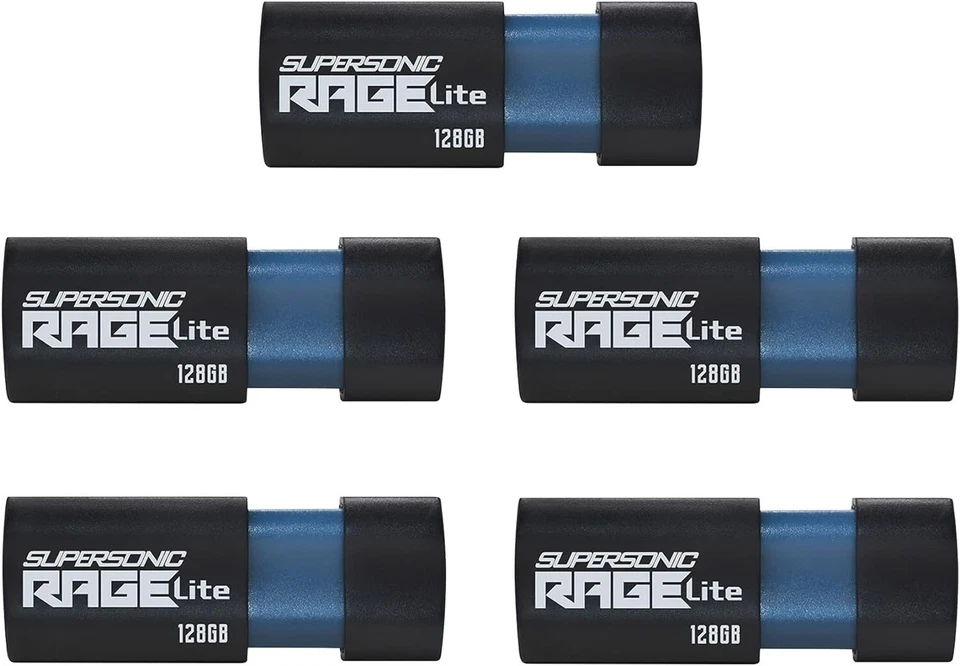 Patriot Rage 128GB USB3.2 Flash Drive Retractable Thumb Drive Memory Stick 5PACK - Image 2 of 4