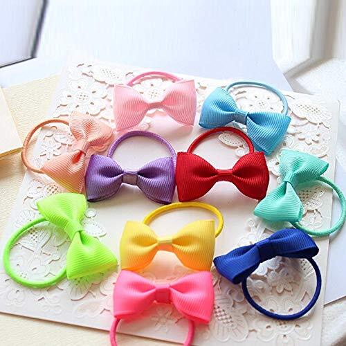 Baby Hair Ties Bows for Toddler 2 Inch Elastic Holders Small Hair Ties