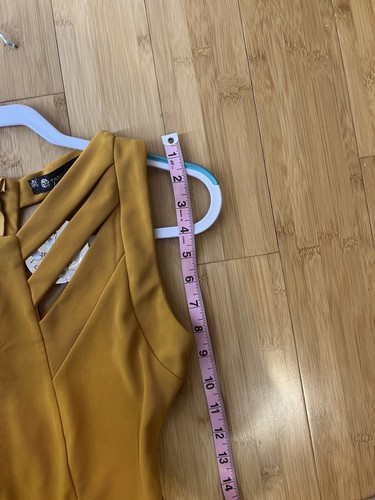 Chic Panacher Sleeveless woman Mustard Cocktail Bodycon Zip Closure Dress|Sz:S/M - Picture 11 of 24