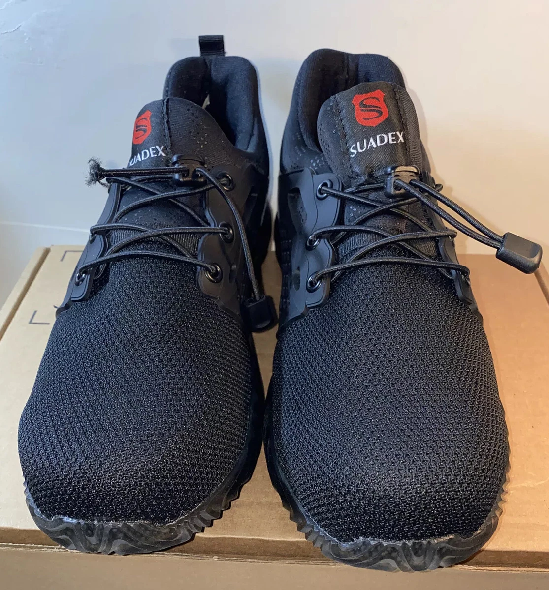 SUADEX Men s Shoes Indestructible Steel toe Pull On Safety A Black Size 44