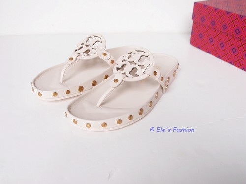 NIB Tory Burch Miller Cloud Coin Leather Sandal CREAM US 6 7 7.5 8 8.5 AUTHENTIC - Picture 5 of 12