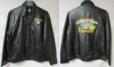Pittsburgh Steelers Large Super Bowl XLIII Champions All Leather Jacket B1 433