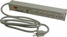 Wiremold 6 Outlets, 120 Volts, 15 Amps, 6' Cord, Power Outlet Strip