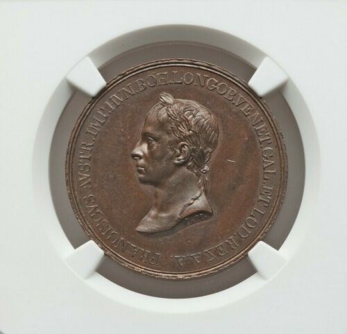 1815 AUSTRIA FRANZ II BRONZE 'OATH OF LOMBARDY' MEDAL NGC MS-62 BROWN L@@K - Picture 1 of 4