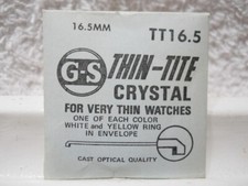 GS TT16.5 - Thin-Tite Watch Crystal - 16.5 mm - Silver / Gold Ring Replacement