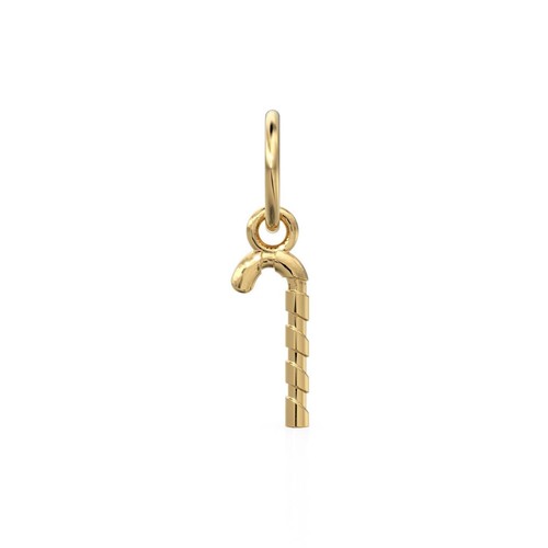 14K 18K Solid Gold Candy Cane Christmas Charm Pendant for Necklace & Bracelet