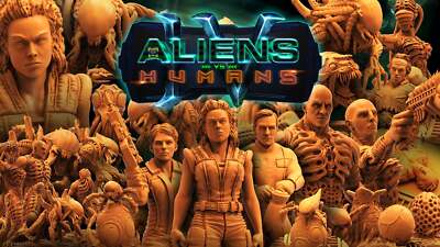 Aliens Vs Humans IV Miniatures (Full Set) | Papsikels | Sci-Fi Tabletop TTRPG Mi