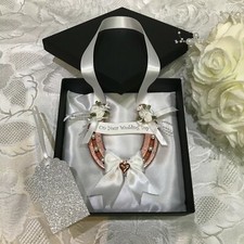Produktbild - ECHTES HOCHZEITSHUFEISEN GEBRAUCHT LUXUS ROSEGOLD / ROSA mit rosévergoldetem Herz