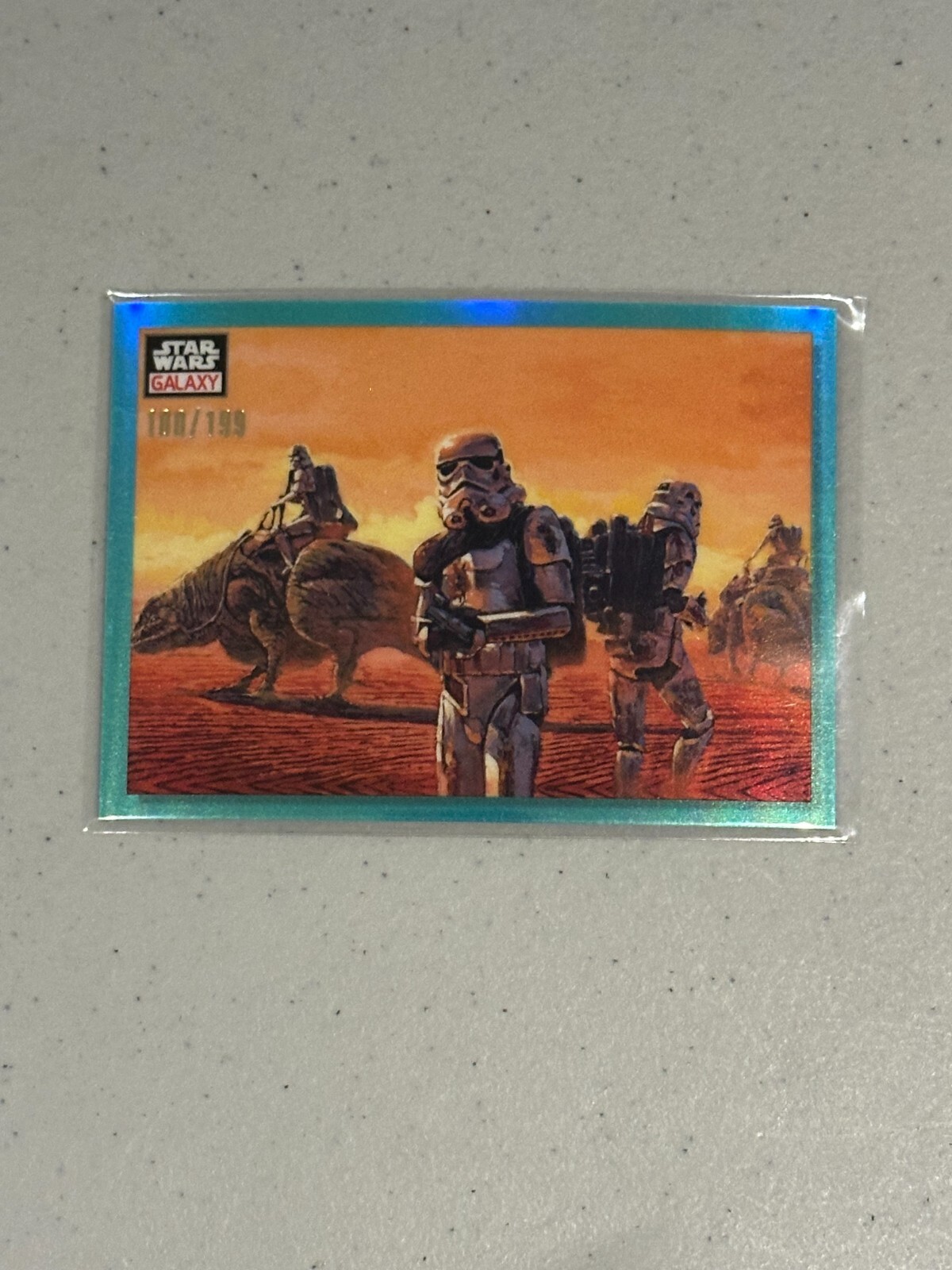 2023 Topps Chrome Star Wars Galaxy Aqua Refractor #/199 Sandtroopers #85