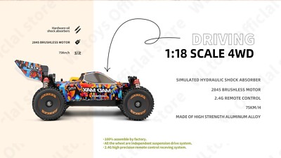 WLtoys 184016 1/18 BRUSHLESS 2.4G 4WD RC Car 75KM/H High