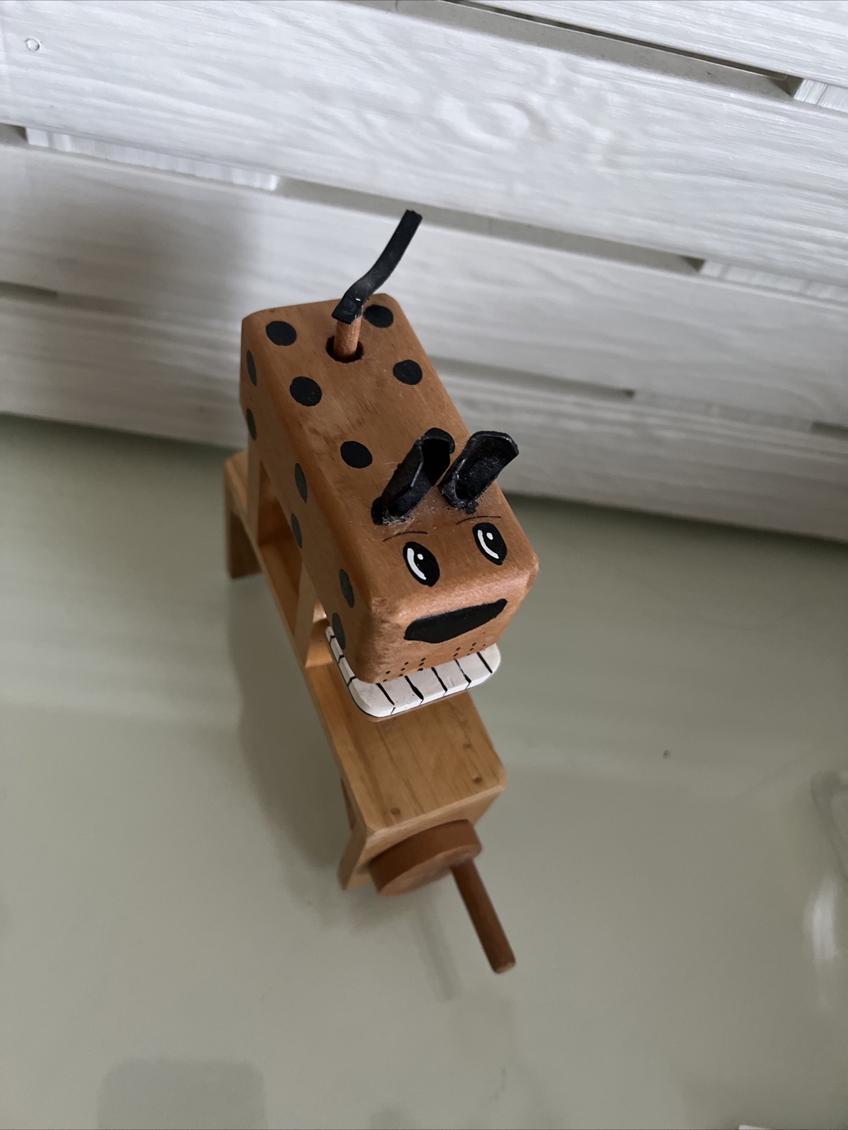 Vintage Wooden Automaton Mechanical Toy Dog eBay