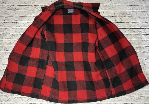 Vintage Pendleton Plaid Wool Mackinaw Cruiser Jacket Mens M Large Field Coat - Picture 3 of 9
