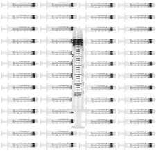 50 3ml 3cc Luer Lock Disposable Syringes (Non Sterile) for Saline Oral Medicine