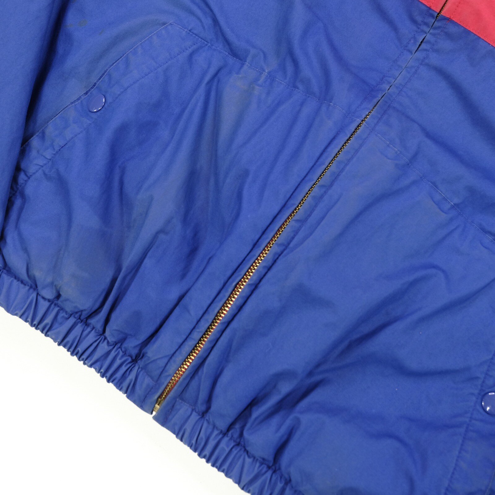 PONY Rara giacca bomber vintage polo ralph lauren colore blocco split anni '90 blu rosso XL