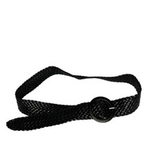 Unbranded black vinyl braided belt. L/XL