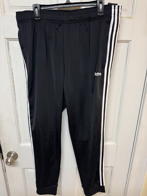Adidas Men Regular Tapered 3-Stripes Jogger Pant Track Black Size XL NWT