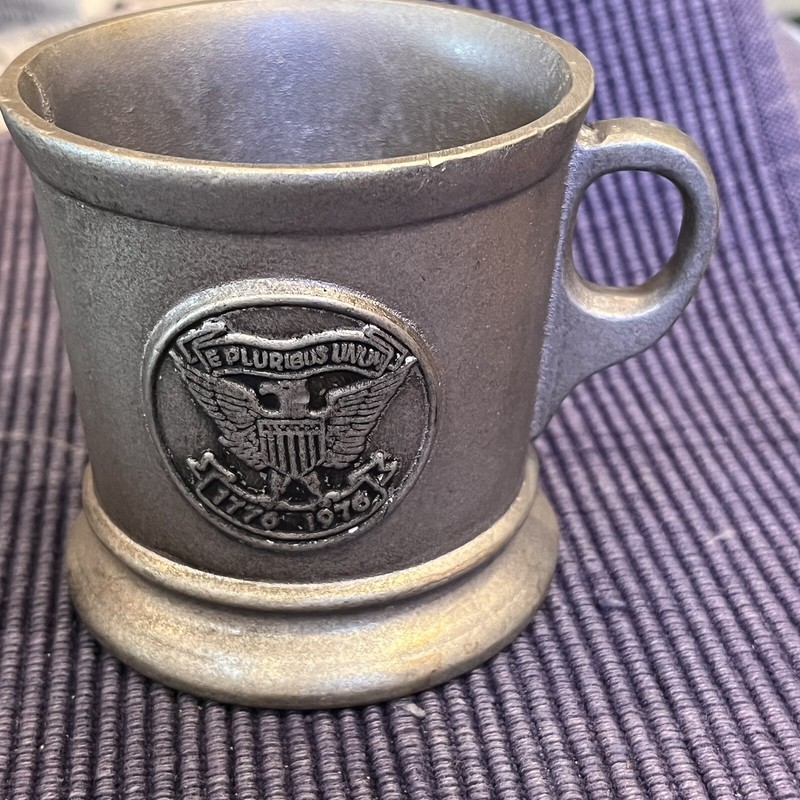 Vintage Pewter Shaving Mug Bicentennial 1776-1976 made in USA 200 Yr Anniversary