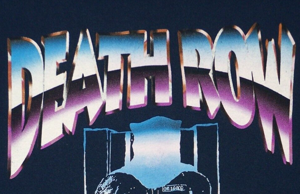 FILA Camicia DEATH ROW Records adulto medio blu grafica rap musica manica corta unisex