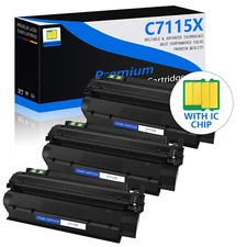 3PK C7115X Black Toner Cartridge for HP LaserJet 3320nmfp 3330 1200se 1200