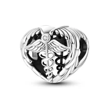 MULA Angel's Guardian Love Heart Charm CZ Fit Women Bracelet 925 Sterling Silver