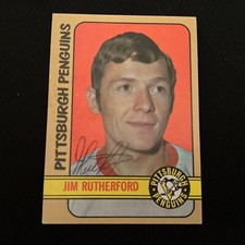Autographed  1972-73. JIM RUTHERFORD .    HOF.        **J-1