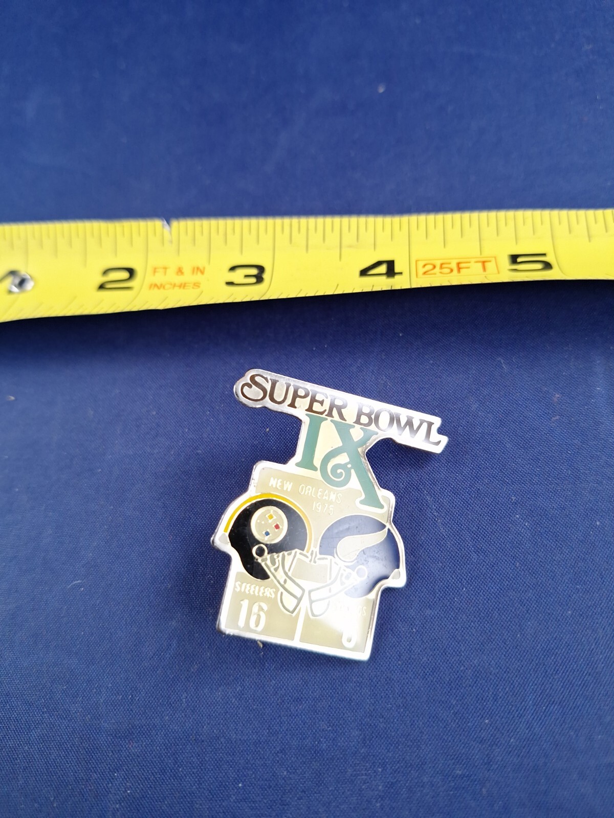 Vtg Super Bowl IX Steelers Vs Vikings Starline Pin Pinback Button *4FB