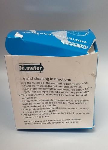 Dr. Meter Protective Ear Muff EM100B blue black adjustable - Picture 3 of 12