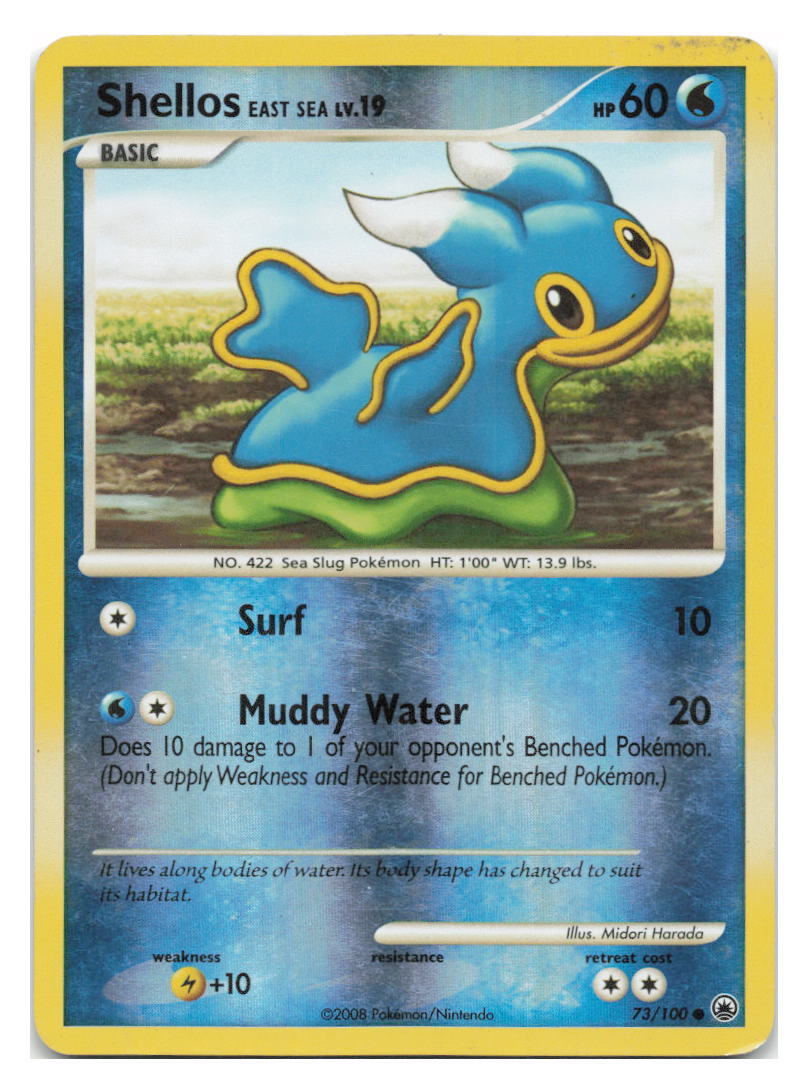 Shellos East Sea #73/100 Majestic Dawn Pokemon tcg REVERSE HOLO