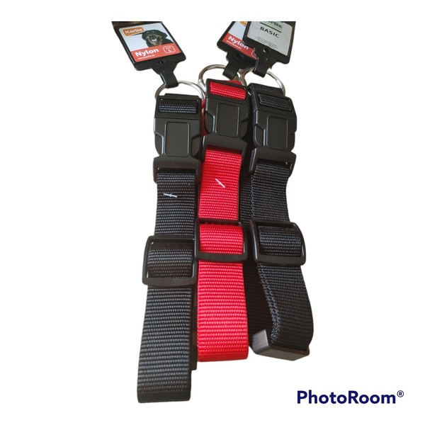 Hundehalsband,Gr.L, 45-65Cm,Nylon, Schwarz,Halsband,Steckschnalle,Einfach,Leicht-image